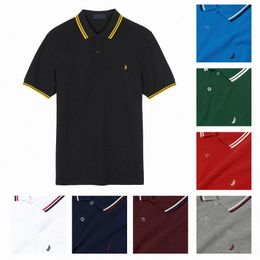 Diseñador camisa polo hombre Fred Perry Polo camiseta de lujo para hombres, camisetas, bordado, manga corta, camisa de verano casual, talla asiática S-2xl