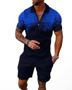 Ensembles imprimés de mode masculins chemises à manches courtes + shorts 2pcs Suit lâche 2024 Summer Casual Beachwear Male Vacation Hawaiian Tenues