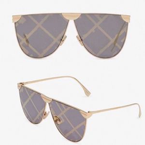 Gafas de sol para mujer Lente grande de montura completa 0467 Patillas clásicas de metal chapadas en oro Top de lujo Diseñador de diseño Gafas de sol para hombres con caja original