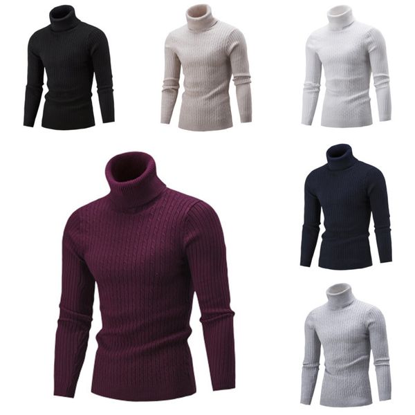 Suéter de moda para hombres, camisa de fondo de Color sólido con cuello alto para niños, Tops casuales para jóvenes, ropa nueva de otoño 2020 para venta al por mayor