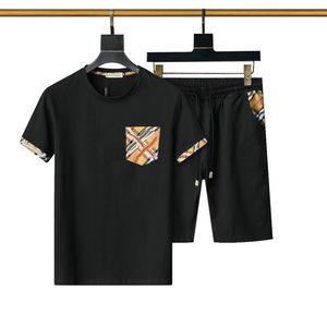 Survêtements de mode pour hommes T-shirts d'été Shorts Ensembles de vêtements avec lettres Casual Streetwear Tendance Costumes Hommes T-shirts respirants Pantalons Couleurs 007