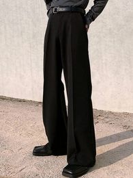Pantalon ample solide à la mode pour hommes décontracté légèrement élastique et respirant jambe droite pour hommes adapté pour l'extérieur printemps et automne 240228