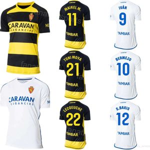 Mens FC 3 SILOS camisetas de fútbol Real Zaragoza 9 AZON 21 MOYA 18 GAMEZ 8 AGUADO 5 GRAU 12 BAKIS 11 MESA 20 MOLLEJO 7 VALERA Kits de camiseta de fútbol 23-24 Team Club Pure Cotton