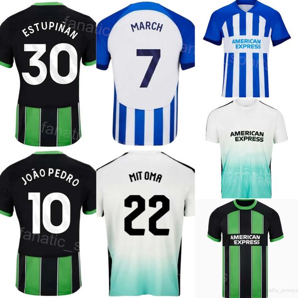 Hommes FC 7 MARS Soccer Jerseys 9 JOAO PEDRO 13 GROSS 30 ESTUPINAN 11 GILMOUR 28 FERGUSON 22 MITOMA Kits de chemise de football Team Club 23-2024 Pur coton respirant BuLaiDun