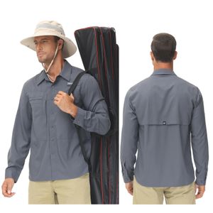 Chemises de pêche pour hommes Chemise de randonnée cargo décontractée à manches longues UPF 50 Chemises tactiques boutonnées Chemisier pour hommes pour le travail et la randonnée 240201
