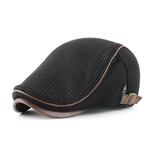 Gorra plana para hombre, boina británica, sombrero de Gatsby de punto para otoño e invierno, gorra de espiga de mediana edad, visera de Golf de retales de Newsboy Duckbill