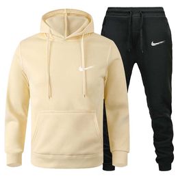 Herenvoetbal Damesontwerper Sportkleding Set Basketball Street Hoodie broek Pocket Sports Qing