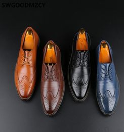 Heren Formele schoenen Echt lederen Oxford Zwart Plus Size Shoes Bruine Dress Corporate Shoe voor mannen Scarpe Uomo Eleganti1869368