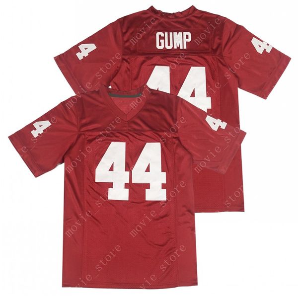 Camiseta de fútbol Forrest Gump 44 Alabama Moive para hombre cosida en rojo