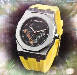 Heren Volledige functie Quarz Chronograph Watch 42 mm Automatische datumtijd klok rubber roestvrijstalen riem waterdichte klassieke polshorloges Montre de Luxe Gits