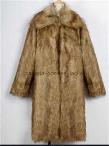 Mens Fur Fausse Fourrure Mens Fur Fausse Fourrure mâle nouvelle Europe Amérique automne veste hiver col carré grande taille imitation long manteau de fourrure 3XL blanc faux hommes laine trench coat T2211