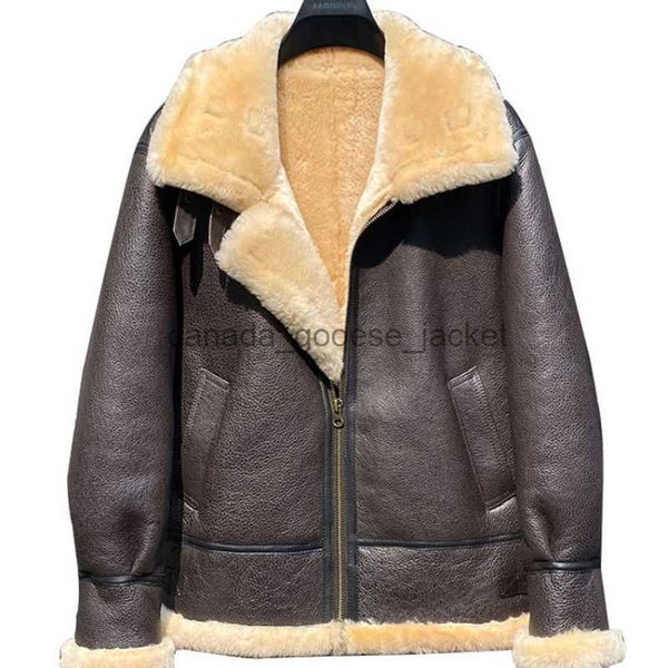 Mens Fur Faux Fur Mens Leather Faux AYUNSUE Chaqueta genuina Hombres Piel De Oveja Natural Abrigo De Piel De Lana Real Traje De Vuelo Masculino Abrigos Chaquetas De Invierno De Cuero Genuino 221124L23091