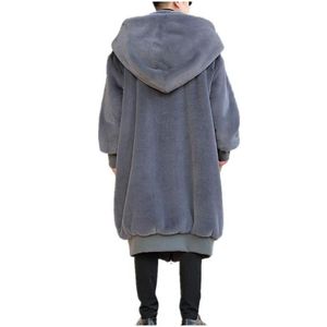 Mens fur faux hommes039S Hiver hommes fourrures vestes manètes mousses à manches longues gris noir avec veste à capuche