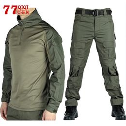 Hommes G3 ensembles tactiques séchage rapide plusieurs poches chemises de combat résistant à l'usure pantalon cargo entraînement militaire 2 pièces ensemble mâle 240201