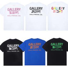 Heren Gallery T-shirts Zwart Mode Brief Print Mannelijke Losse Paar High Street Korte Mouw T-shirt Streetwear