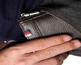Heren echte lederen portefeuilles 2021 RFID Walletts Luxe ontwerpkaart Bolder Business Classic Key Coin Clutch Zipper Pocket Bags G1103647009