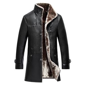 Manteau d'hiver en cuir de mouton véritable pour homme, Parka naturelle en vraie fourrure, longue, peluche épaisse, surdimensionnée, vestes en peau de mouton, M-5XL