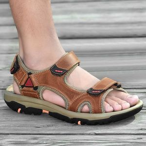 Hommes gladiateur sandales été 2020 nouveau Style chaussures de plage hommes en plein air sandales mâle en cuir véritable chaussures décontractées sandales 2.51