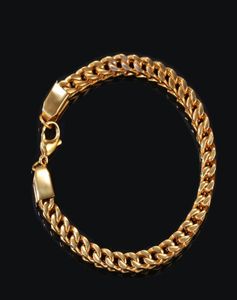 Bracelets en or pour hommes Hip Hop Jeweley Gold Silver plaqué Cuban Link 316L Bracelets pour hommes en acier inoxydable2170350