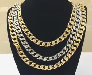 Mens Gold Miami Cuban Link Chains Fashion Hip Hop Iced Out Out Chain Hiphop Necklace Jewelry5584788