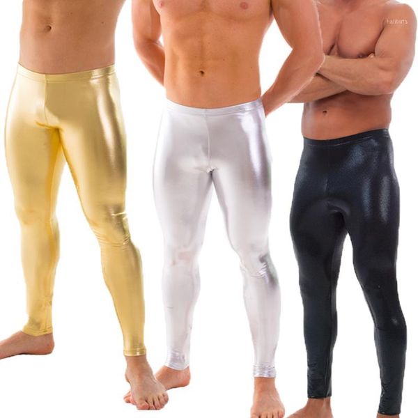 Leggings de baile metálicos dorados, plateados y negros para hombre, pantalones brillantes para puesta en escena, pantalones ajustados de LICRA para adultos y niños