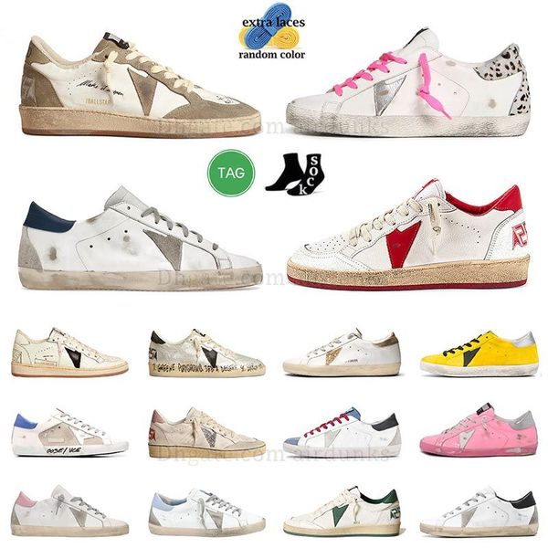 Baskets dorées pour hommes, chaussures décontractées, mocassins pour femmes, noir, blanc, rose, sale, vieille chaussure, Midstar, blanc, argent, salut Star, Super étoiles, daim, vieille école, baskets à plateforme plate