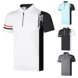 Heren Golfshirt Zomersport Golfkleding T-shirt met korte mouwen Sneldrogend Ademend Poloshirts voor heren Golfkleding 220426