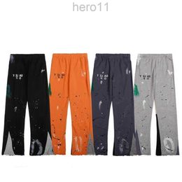 Pantalones de graffiti para hombre Galerías Pantalones de chándal Departamento Impresión de letras moteadas Pareja de mujeres para hombres Pantalones casuales versátiles sueltos Gris recto Ora barato loe D9R3