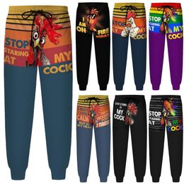 Pantalons de survêtement graphiques pour hommes Mode Garçons Hiphop 3D Pantalons numériques Garçons 2021 Pantalons décontractés avec motif de coq Active Running Sportspant319V