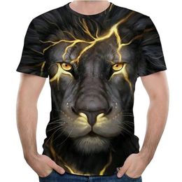 T-shirt graphique pour hommes T-shirt drôle numérique 3D garçons bricolage modèle t-shirts streetwear respirant hauts décontractés avec motif de lion entier 339q