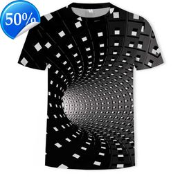 T-shirt graphique pour hommes Mode 3 T-shirts numériques Garçons Casual Imprimé géométrique Hypnose visuelle Motif irrégulier Tops Eur Plus Size XXS-5XL2