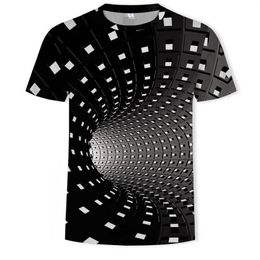 T-shirt graphique pour hommes mode 3 t-shirts numériques garçons décontracté impression géométrique hypnose visuelle motif irrégulier hauts Eur grande taille XXS-5283a