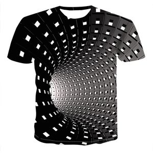 Mens Grafische T-shirt Mode 3 Digitale Tees Jongens Casual Geometric Print Visuele Hypnose Onregelmatige Patroon Tops EUR Plus Size XXS-5XL