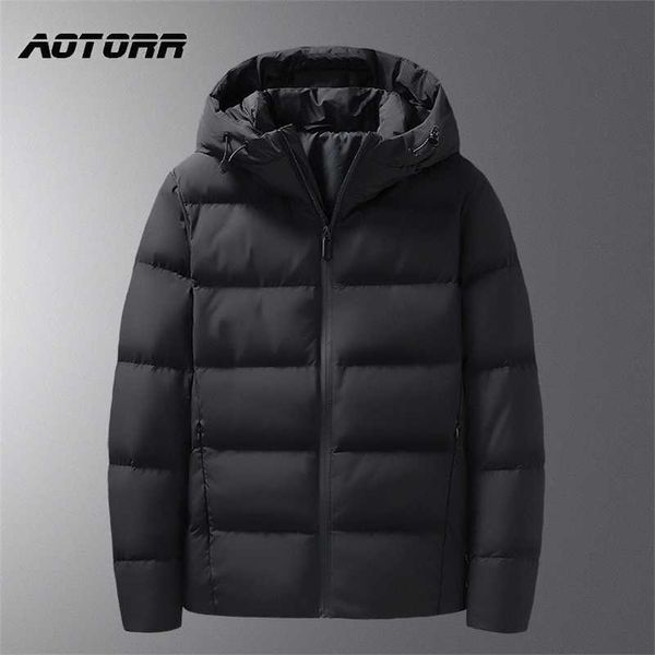 Hommes Gris Canard Vers Le Bas Veste Hiver Chaud À Capuche Manteau Épais Veste Mâle Casual Haute Qualité Thermique Pardessus Hommes Sweat À Capuche Zipper Parka 211110