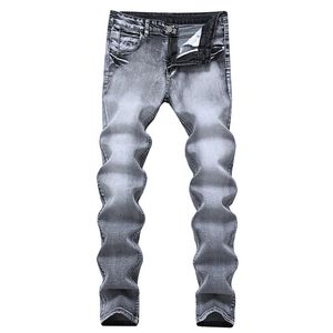 Jeans gris pour hommes Slim petits pieds pantalons longs tenue décontracté extensible polyvalente 240323