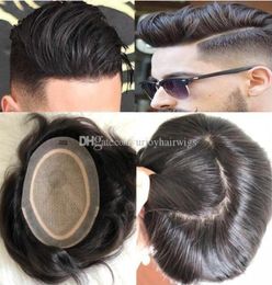 Perruque de cheveux pour hommes postiches droites pleine base de soie toupet 10A remplacement de cheveux humains vierges malaisiens pour hommes livraison rapide express6121405