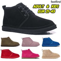 Hommes Demi-bottes Designer pour Femmes Mini Ug Pantoufles Hommes Hiver Enfants Neige Neumel Ultra Plateforme Big Graine De Moutarde Rouge Fourrure Moelleuse Bottes Tout-petits Nouveau