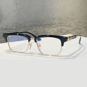 Gafas de medio borde para hombre Montura de gafas Monturas de metal dorado de titanio Montura de gafas ópticas Gafas con caja