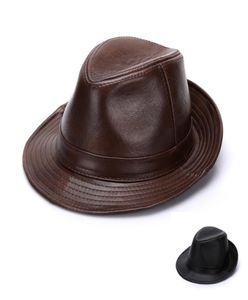 Chapeau d'hiver en cuir de vache Fedora pour homme, doublure chaude Trilby, largeur moyenne, Gorra Hombre Cortex doux, Fashion3601048