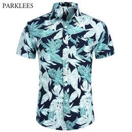 Hommes chemises hawaïennes mode plage tropicale hawaï chemise hommes à manches courtes Aloha chemise été fête vacances hommes vêtements XXL 210524