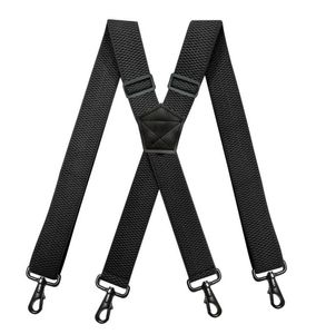 Heren zware werkzaamheden Suspenders 38 cm brede XShape met 4 Swivel Snap Hooks verstelbare elastische fietser snowboard broekbraces5585670