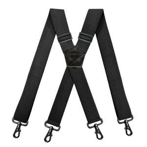 Heren zware werkzaamheden Suspenders 38 cm brede X-vorm met 4 draaiknop haken verstelbare elastische fietser snowboard broekbeugels192T