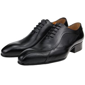 Zapatos de aumento de altura para hombre, zapatos de cuero para caballero, zapatos de vestir de esmoquin, zapatos clásicos con cordones de estilo británico, zapatos formales de oficina Oxford