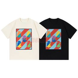 Camiseta de verano de gama alta para hombre, camisetas con estampado de conejo de Color a la moda, ropa de calle para parejas, tallas XS-L