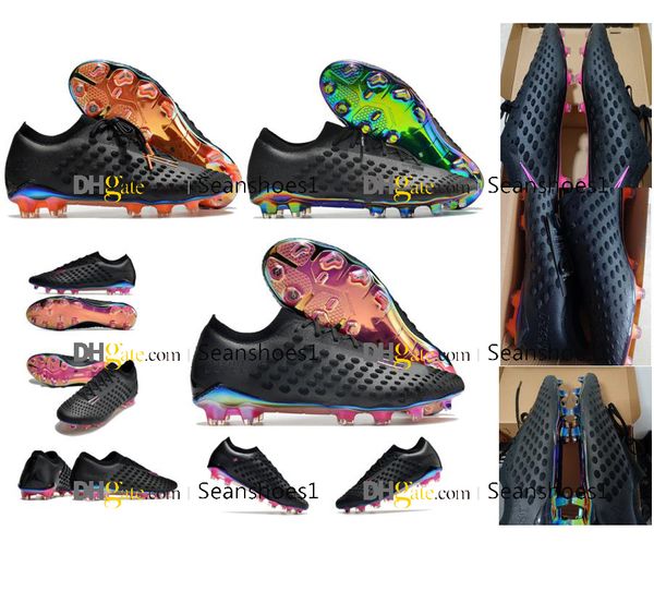 Sac cadeau Qualité Chaussures de football hautes pour hommes Hypervenom Phantom Ultra Venom FG Crampons de sol ferme Neymar ACC Chaussures de football Chaussures de sport en plein air Limit Botas De Futbol US 6.5-11