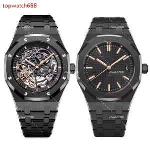 Designer squelettique de haute qualité de haute qualité montre toutes les montres de montre noire, super lumineux, automatique AUDEMAR AUDEMAR AUTHAPHAP