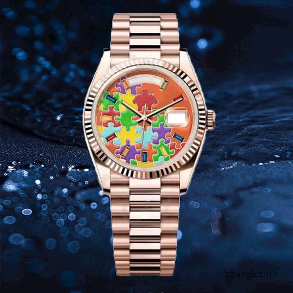 Relojes de rompecabezas de diseñador de alta calidad para hombres 2813 Date mecánico automático de 41 mm de acero inoxidable impermeable 36 mm Movimiento clásico de mujer Wutwatch DHGA 68