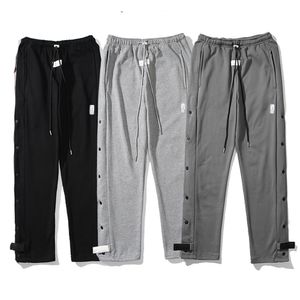 Pantalon Hip Hop pour hommes, survêtement à boutons latéraux, pantalon de sport décontracté, Streetwear