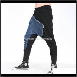 pantalones Colombianos Vaqueros Mens Hip Hop Dance Baggy Joggers Elastische taille Harem denim broek hangende broek Mannen lage drop crotch losse jeans fsh291 iw7zs hnvx6