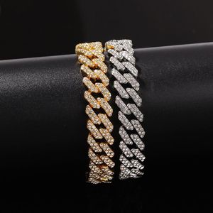 Heren Hip Hop Gouden Armbanden Sieraden Iced Out Chain Armbanden Rose Goud Zilver Miami Cubaanse Link Chain Bracelet2811
